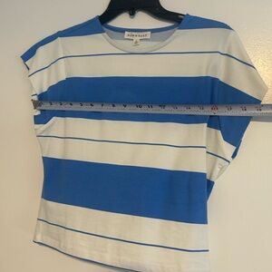 NWOT - DownEast Sky Blue and White Top
